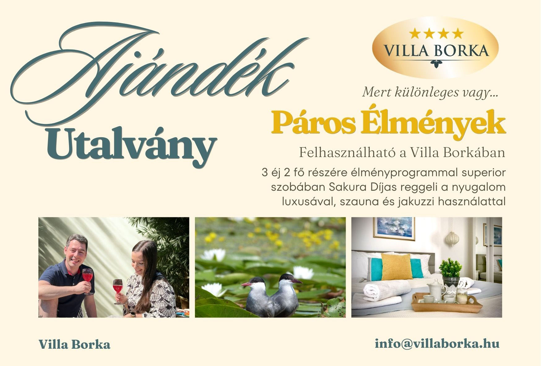 Élményut_2 Páros Élmények Villa Borka utalvány